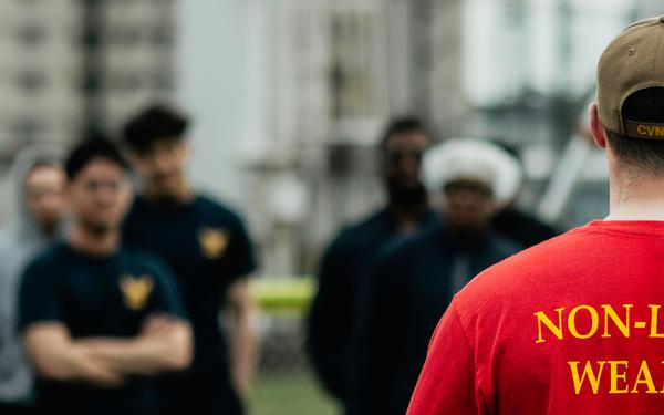 George Washington Sailors Participate in an OC Spray Course
