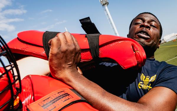 George Washington Sailors Participate in an OC Spray Course