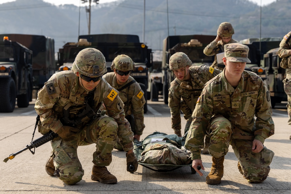 Soldiers Prep for Expert Field Medical Badge Testing on Camp Casey