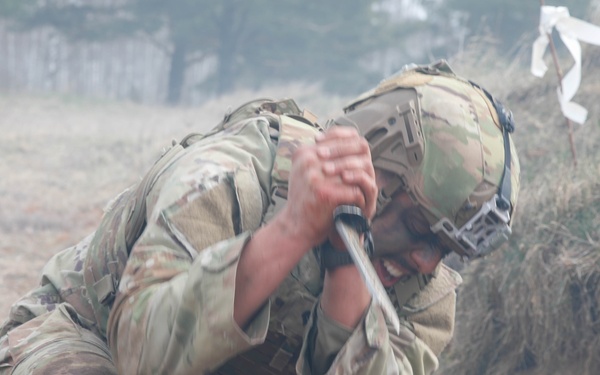 U.S. Army Soldiers Run Bayonet Lanes During British Army Leader Development Programme