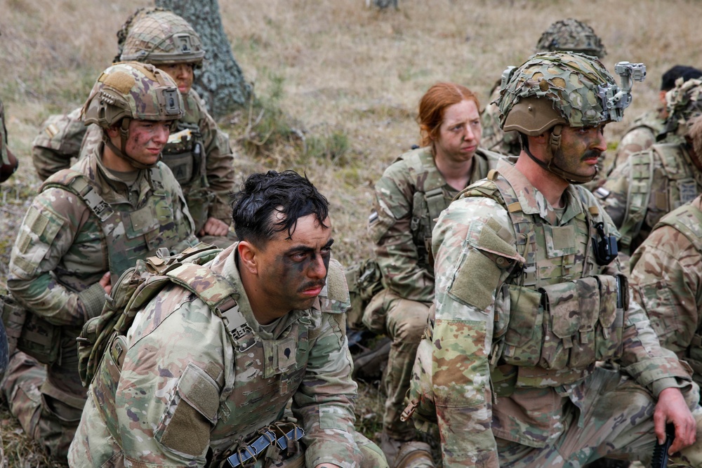 U.S. Army Soldiers Run Bayonet Lanes During British Army Leader Development Programme