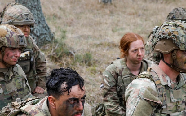 U.S. Army Soldiers Run Bayonet Lanes During British Army Leader Development Programme