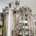 Stainless steel fermenter in the PBF’s non-viral GMP production suite.