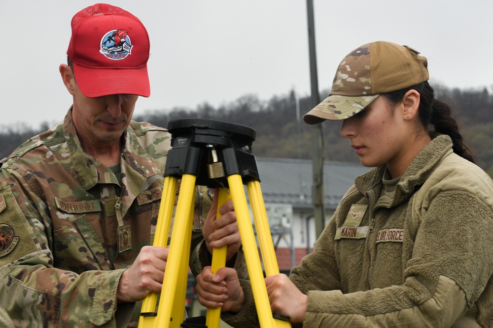 The 201st RED HORSE Squadron leads a GPS surveying course