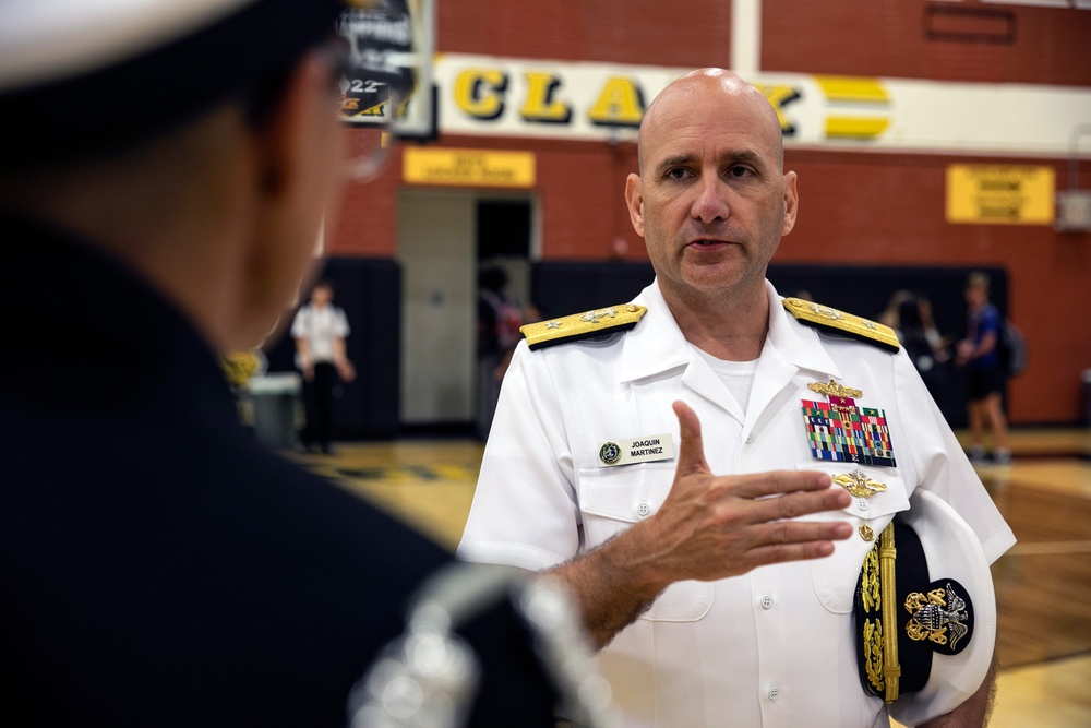 U.S. Ceremonial Guard Performs at Clark High School During 249th Navy Birthday Ceremony