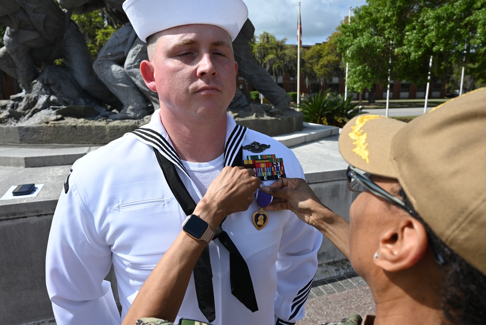 Hospital Corpsman First Class Timothy Helton Receives Purple Heart-NMRTC Beaufort