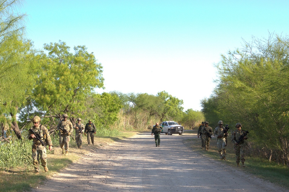 277th Support Maintenance Company, conducts joint patrol along the Southern Border