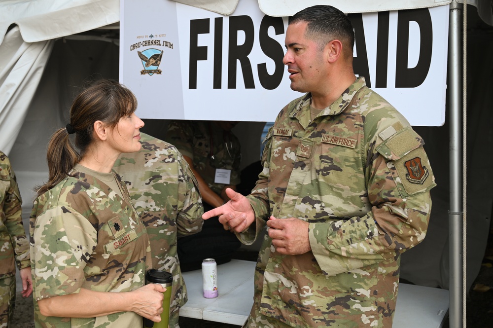 LAMAT 25: Reserve Citizen Airmen provide first aid relief for cross channel swim