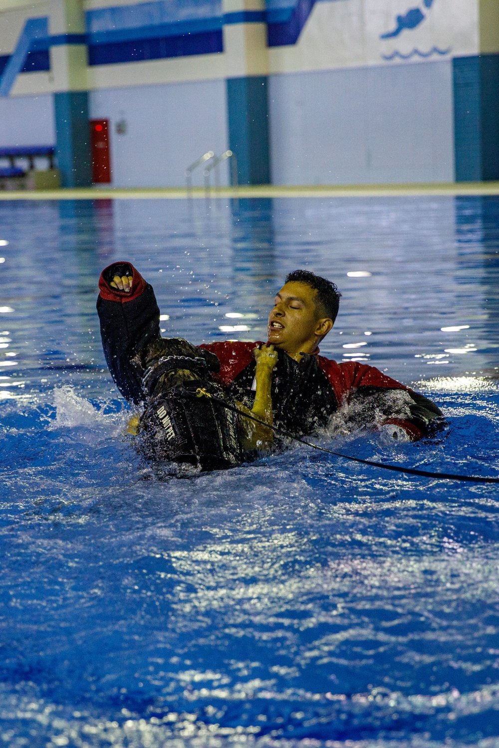 U.S. Marines conduct K9 water aggression and confidence training at MCAS Iwakuni