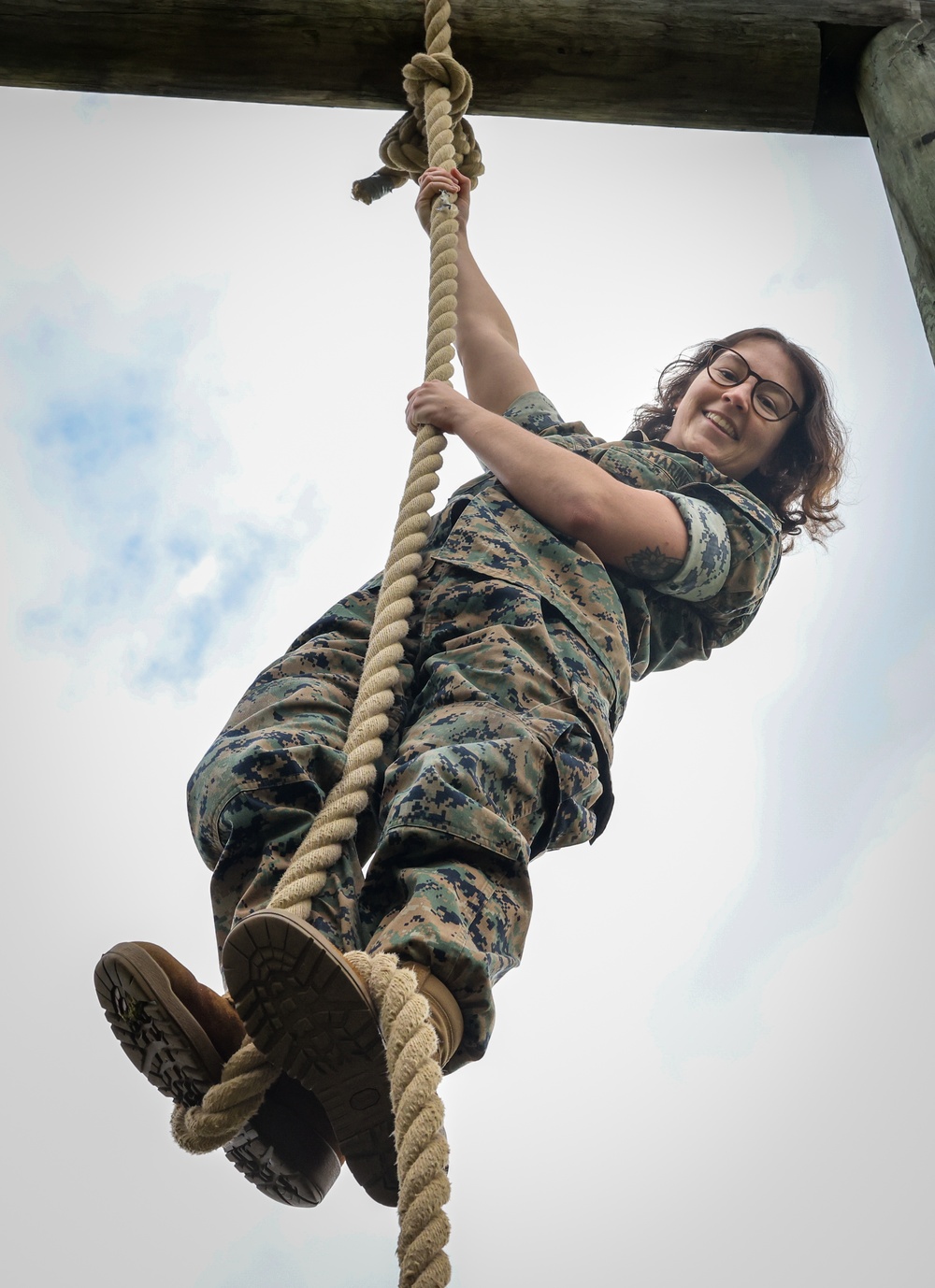 U.S. Marines With Security Battalion Participate in Obstacle Course PT