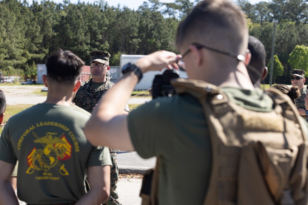 U.S. Marines with Distribution Management Instruction Company play maneuver chess