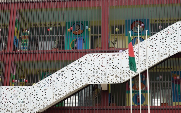 United States and Bangladesh officials celebrated the handover of the Khonjonighona Government Primary School and Multipurpose Disaster Shelter in eastern Bangladesh