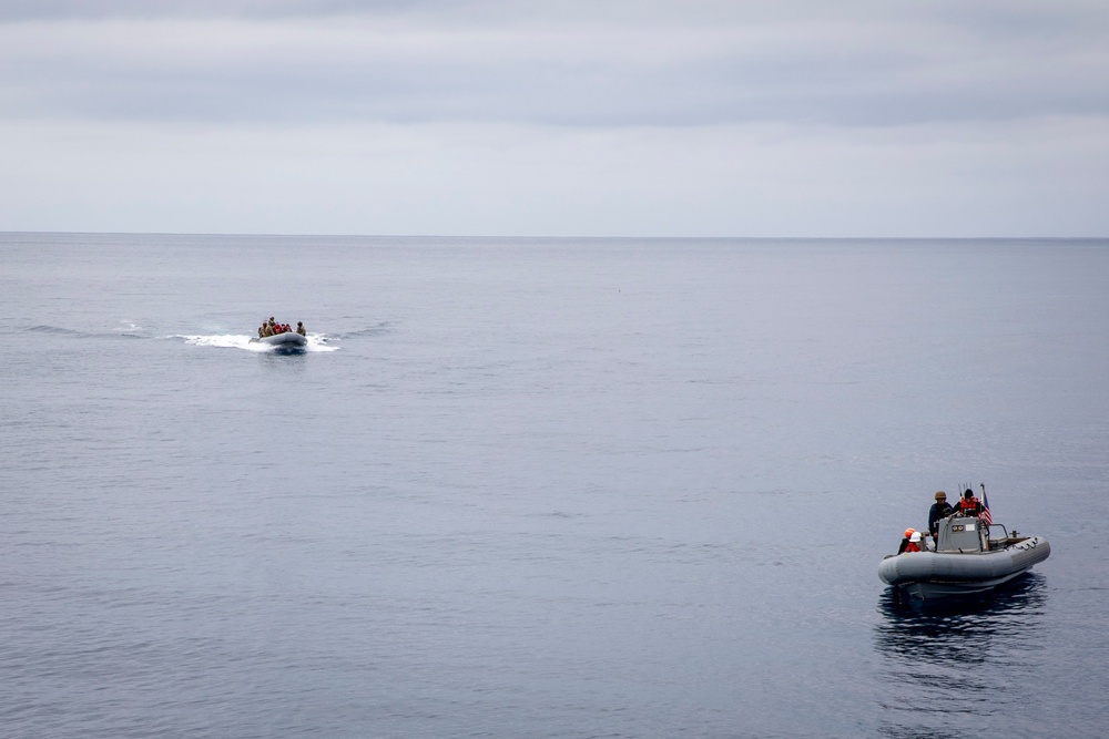 Stockdale conducts small-boat operations with U.S. Coast Guard