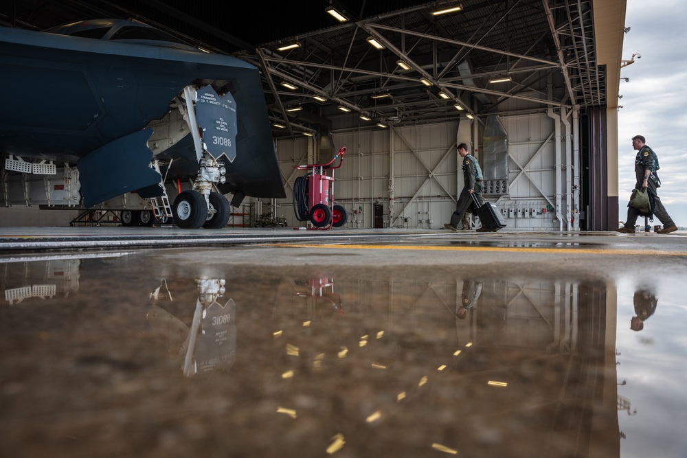 Spirits of Indiana and Louisiana depart Whiteman AFB