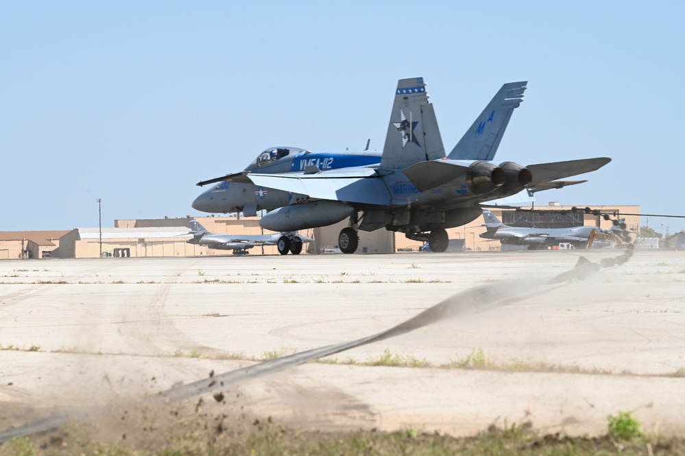 7th CES Airmen install Mobile Aircraft Arresting System in preparation for Wings Over West Texas Airshow