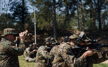 Marines Compete in the Infantry Team Trophy Match During the Marine Corps Marksmanship Championship