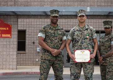 Not on my watch: Marine awarded for aid in ending active police pursuit