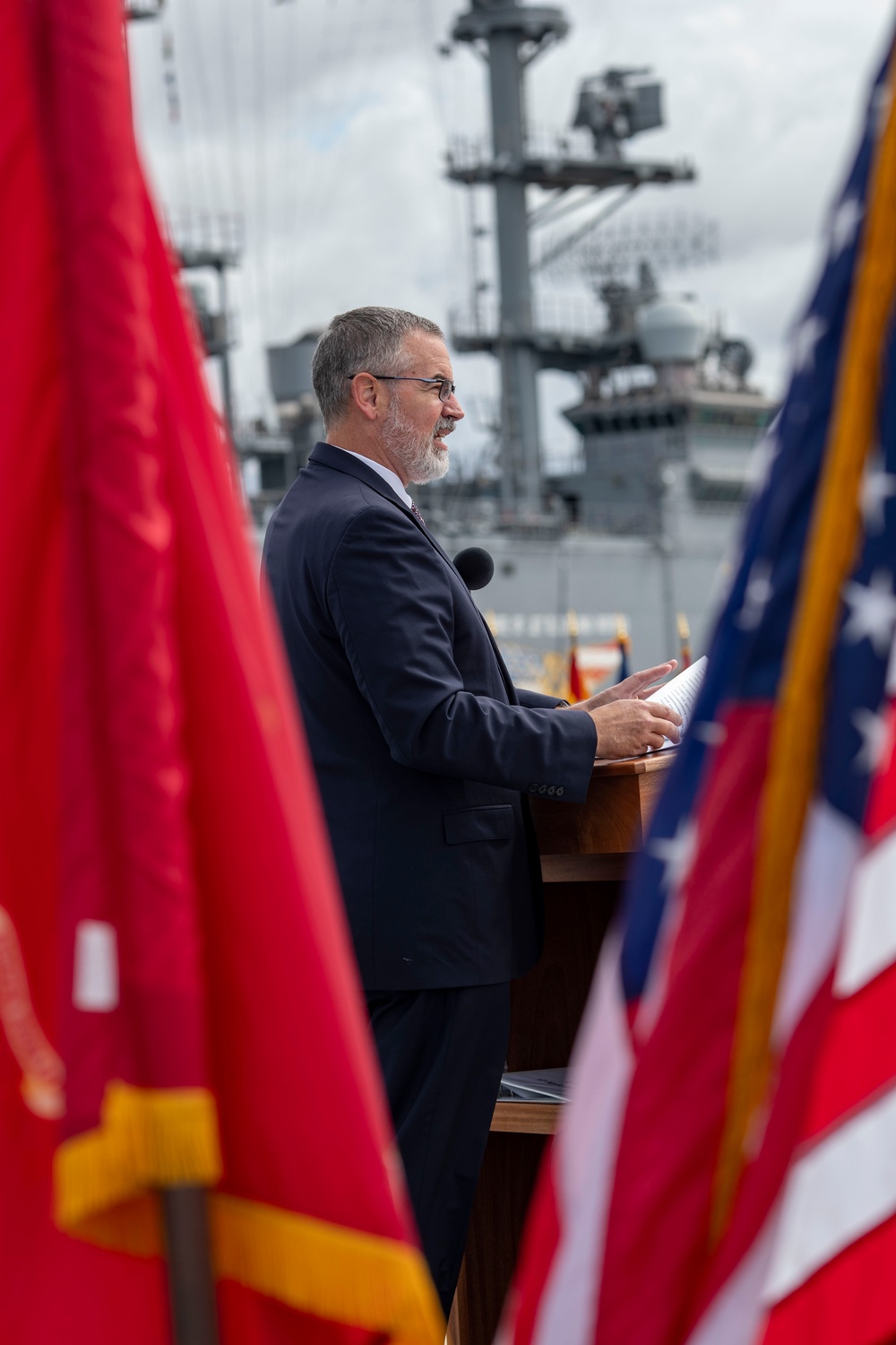 USS Tripoli Holds Change of Command Ceremony