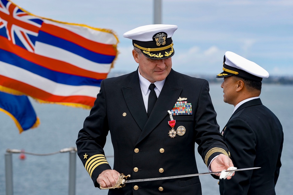 USS Tripoli Holds Change of Command Ceremony
