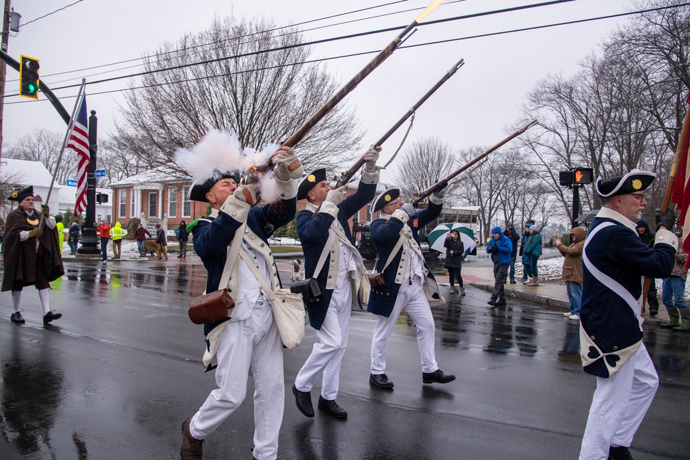 Installation leadership participates in Bedford Liberty Pole Capping