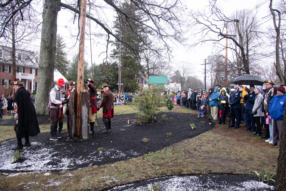 Installation leadership participates in Bedford Liberty Pole Capping