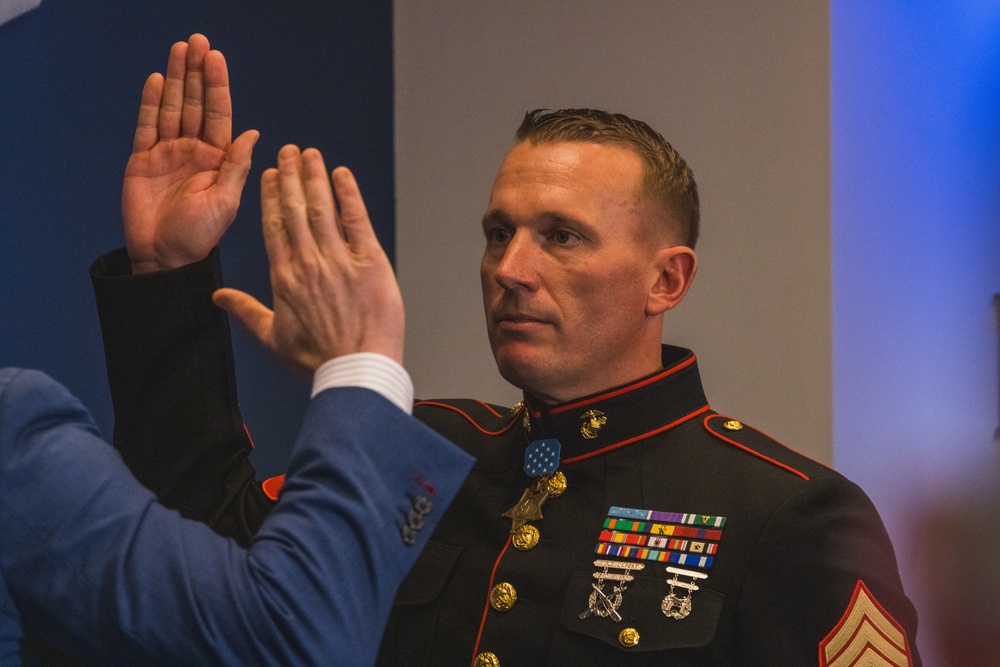 Medal of Honor Recipient Marine Corps Sgt. Dakota Meyer Reenlists