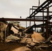 Wildfire damage near a California National Guard Traffic Control Point