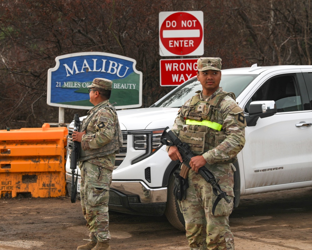 California Guardsmen Continue Efforts in Malibu After LA Fire