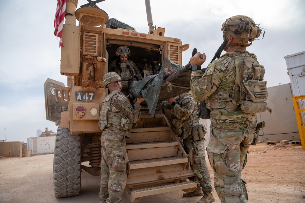 10th Mountain Division Soldiers Conduct Tactical Casualty Evacuation During Realistic Training at Al-Tanf
