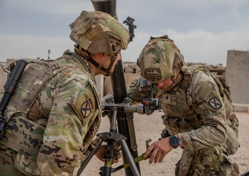 10th Mountain Division Mortarmen Ready Indirect Fire in Combined Base Defense, Casualty Drill at Al-Tanf
