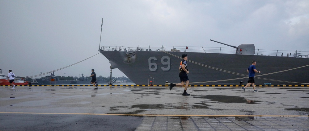 USS Milius (DDG 69) Sailors Participate in 5K Fun Run at Changi Naval Base in Singapore