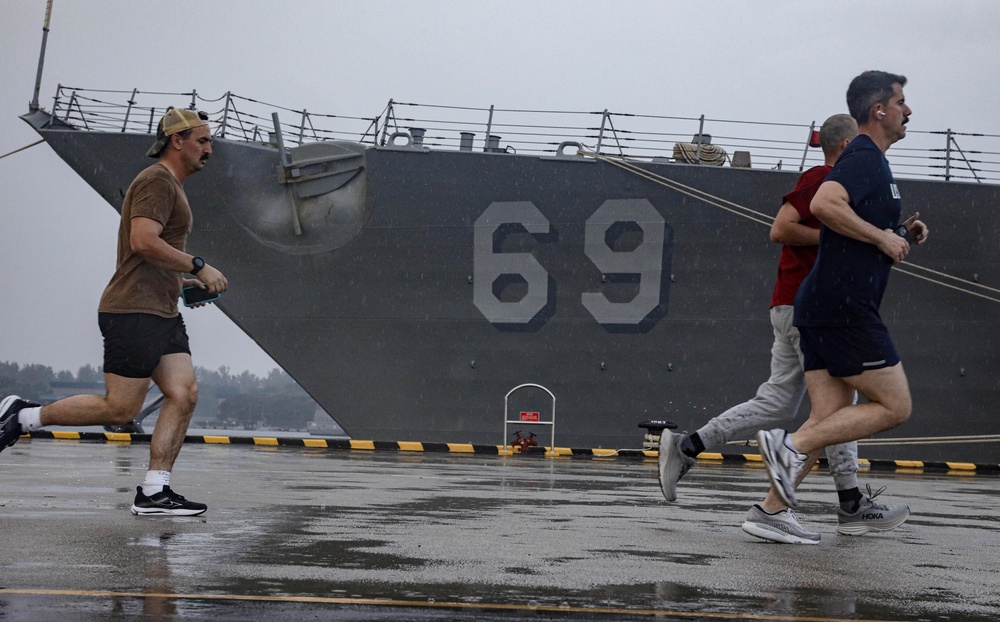 USS Milius (DDG 69) Sailors Participate in 5K Fun Run at Changi Naval Base in Singapore