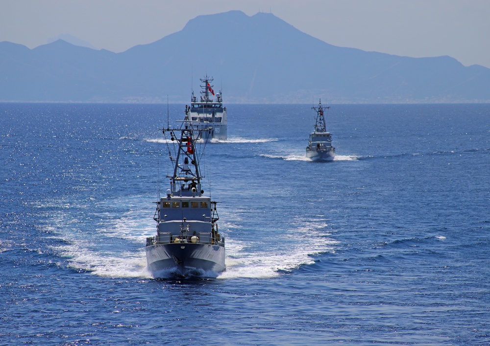 Tunisian Navy Steams Behind USS Mount Whitney