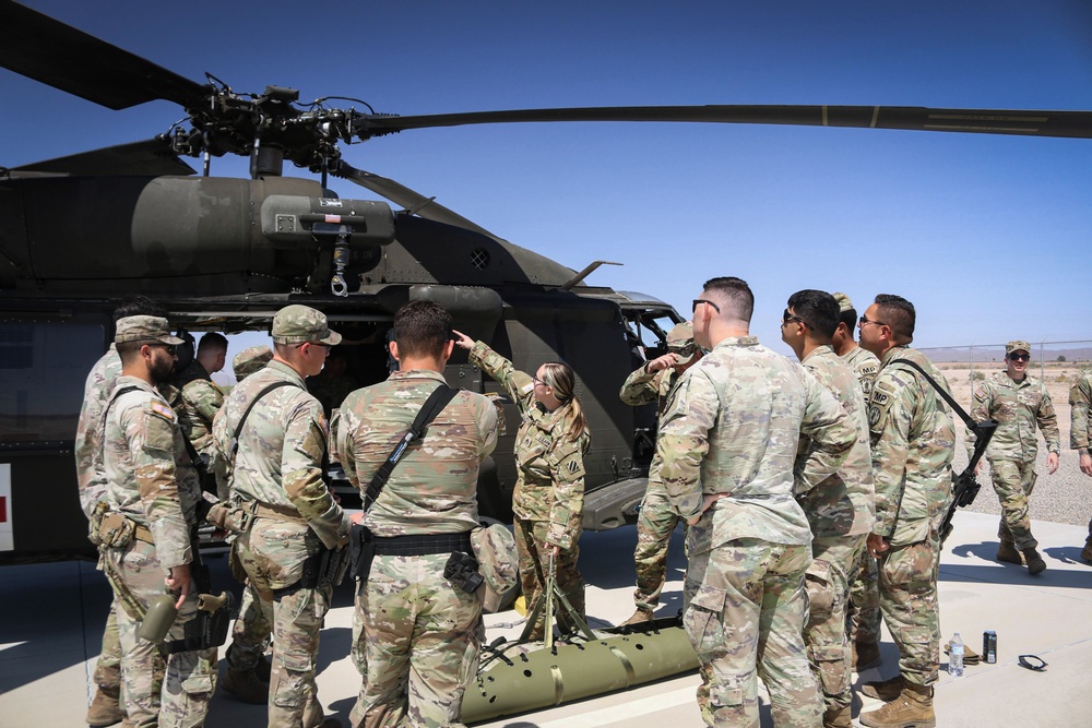 U.S. Soldiers conduct training on aerial medical evacuation