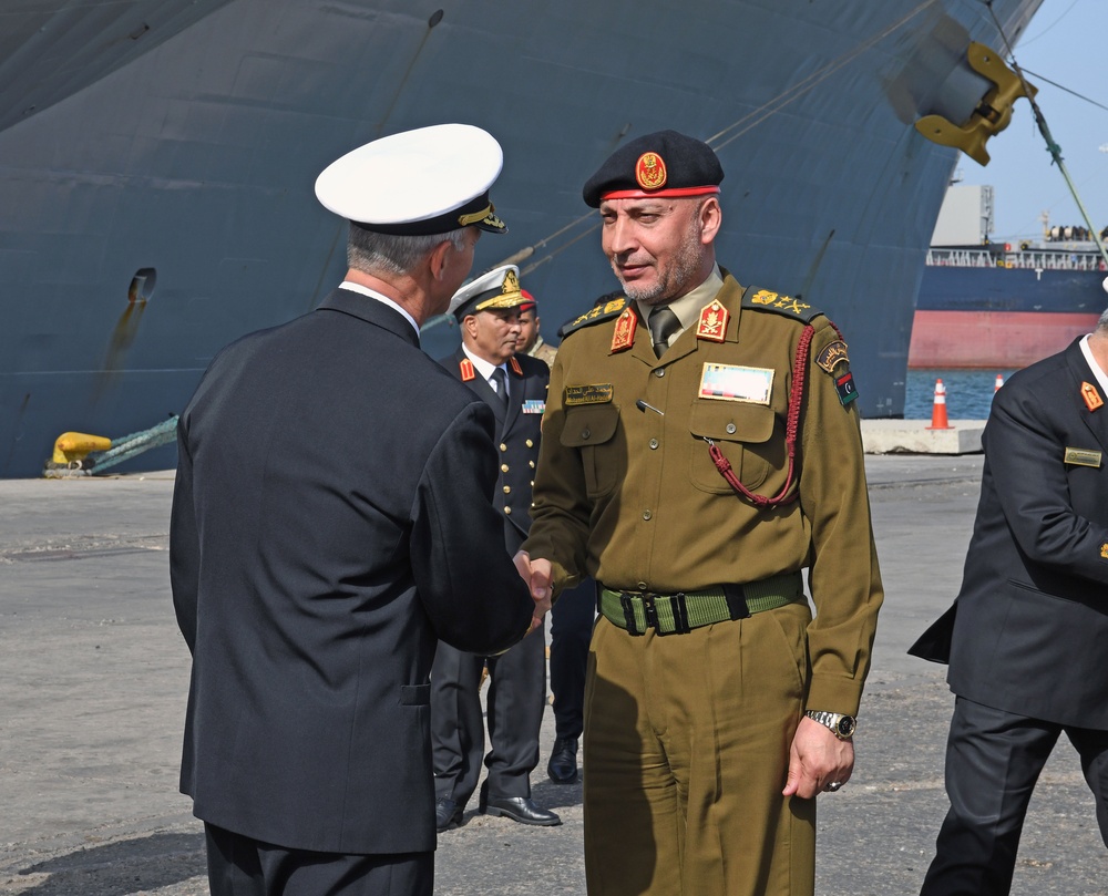 USS Mount Whitney Hosts Key Leadership Engagement between Sixth Fleet and Libya