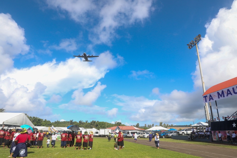 A ceremony is held in honor of the 125th Flag Day during Navy Week in Pago Pago, American Samoa