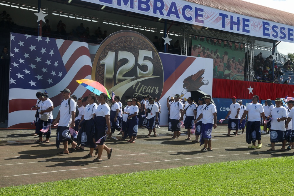 A ceremony is held in honor of the 125th Flag Day during Navy Week in Pago Pago, American Samoa