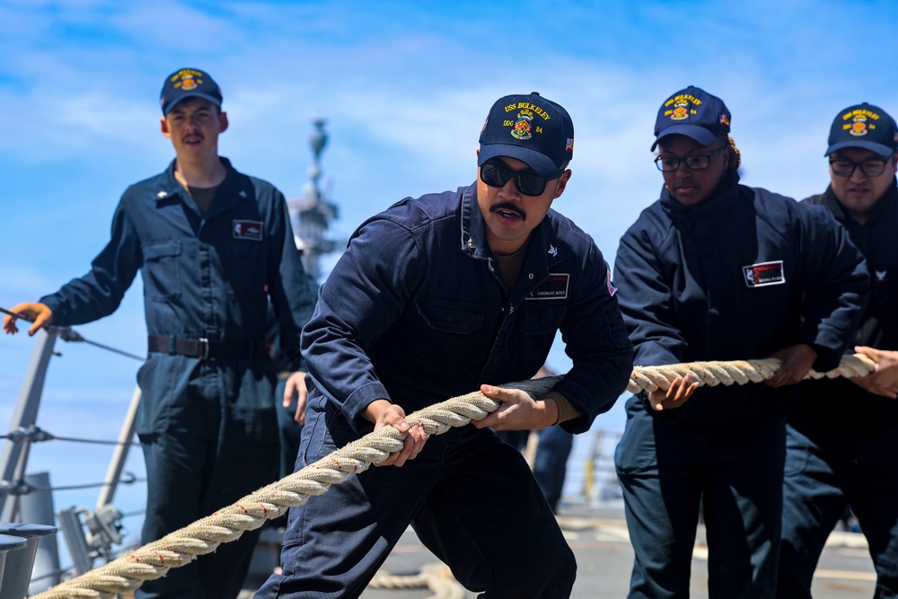USS Bulkeley departs naval Station Rota, Spain.