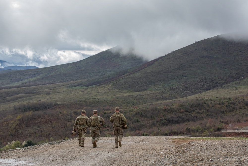 U.S. Army Soldiers assigned to KFOR 34 conduct weapons training in Kosovo