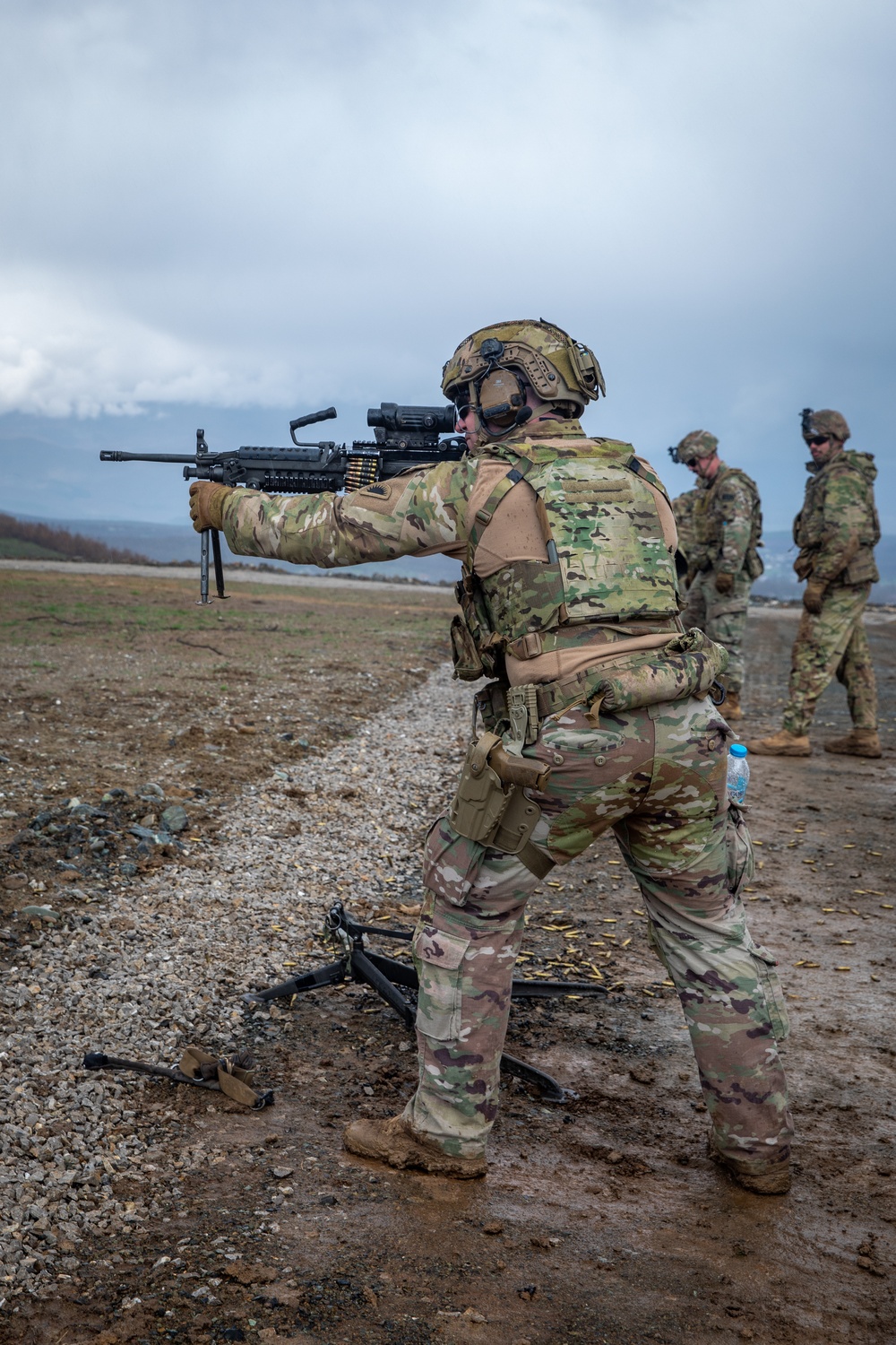 U.S. Army Soldiers assigned to KFOR 34 conduct weapons training in Kosovo