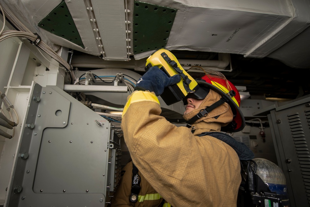 USS Sterett conducts operations in the U.S. Central Command area of responsibility as part of the Carl Vinson Carrier Strike Group
