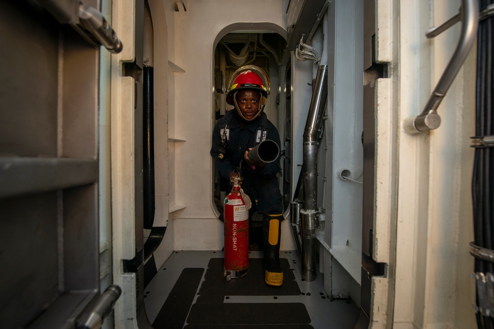 USS Sterett conducts operations in the U.S. Central Command area of responsibility as part of the Carl Vinson Carrier Strike Group