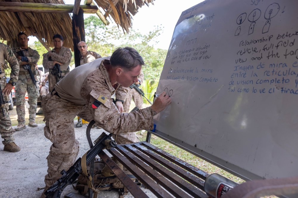 1st Battalion, 8th Marines and Panamanian security forces zero their rifles