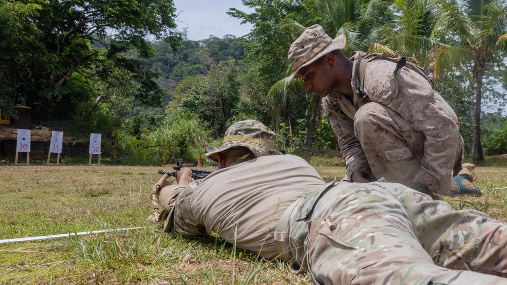 1st Battalion, 8th Marines and Panamanian security forces zero their rifles