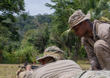 1st Battalion, 8th Marines and Panamanian security forces zero their rifles