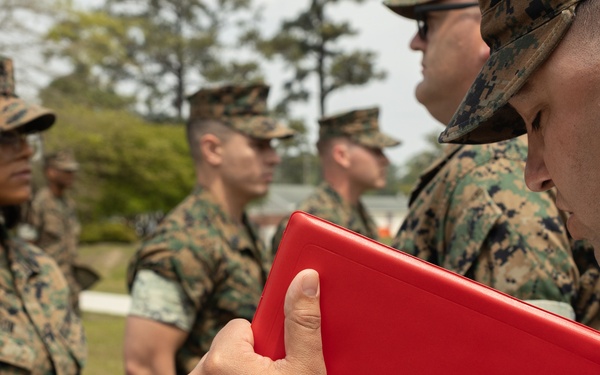Marines with Distribution Management Instruction Company awarded for reducing idle manpower costs
