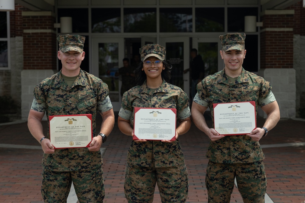 Marines with Distribution Management Instruction Company awarded for reducing idle manpower costs