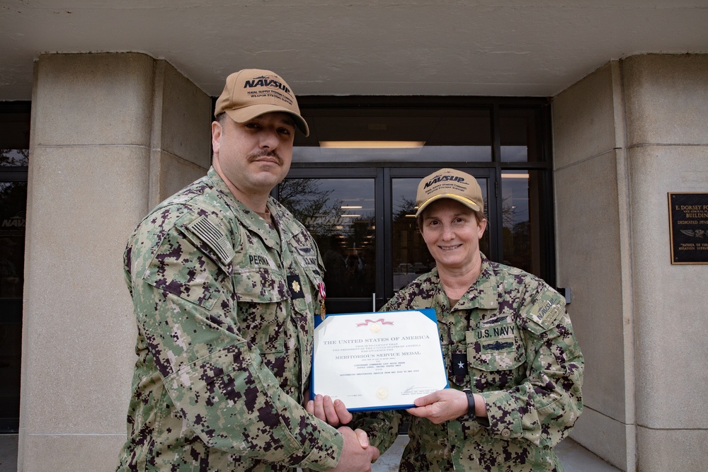 LCDRs Perna, Brown awarded MSM to mark end of NAVSUP WSS tours