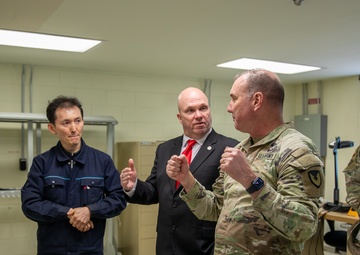 The U.S. Army Materiel Support Command – Korea welcomed Maj. Gen. James D. Turinetti, commanding general of the U.S. Army Communications-Electronics Command and Command Sgt. Maj. Jay A. High on Apr. 15.