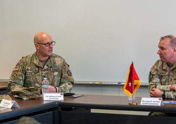 The U.S. Army Materiel Support Command – Korea welcomed Maj. Gen. James D. Turinetti, commanding general of the U.S. Army Communications-Electronics Command and Command Sgt. Maj. Jay A. High on Apr. 15.